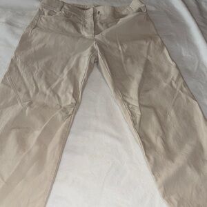 MaxMara Cream Trousers with Stripe Detail